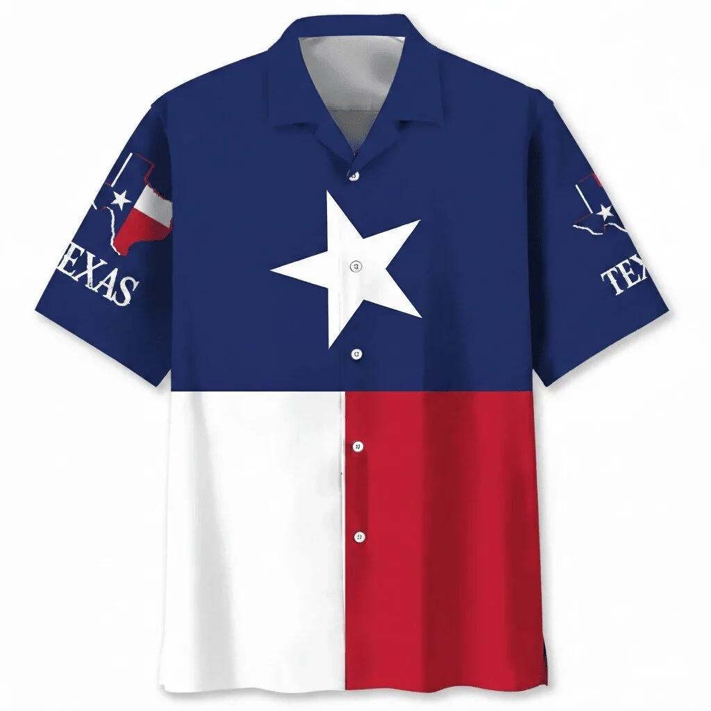 Texas State Flag The Lone Star State Patriotic Hawaiian Shirt