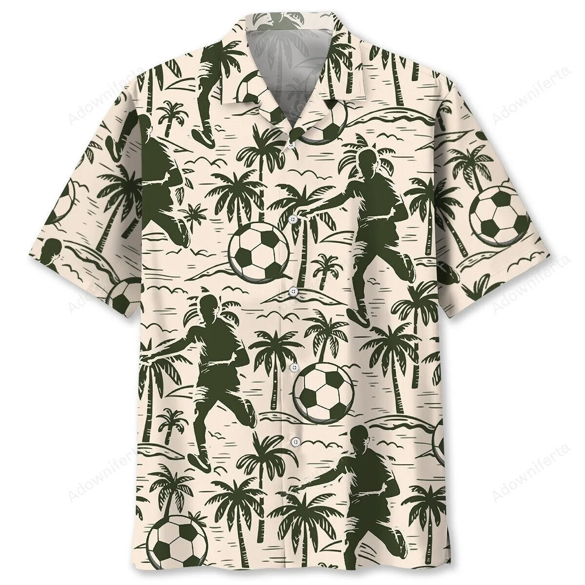 Tropical Palm Tree Soccer Player Hawaiian Shirt