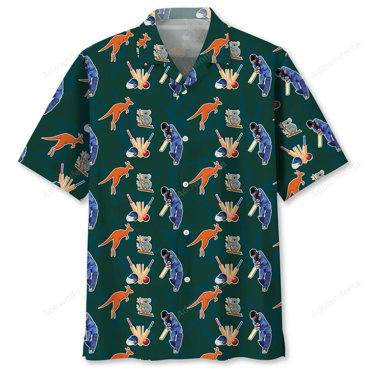 Australian Cricket Team Player Kangaroo Koala Pattern Hawaiian Shirt