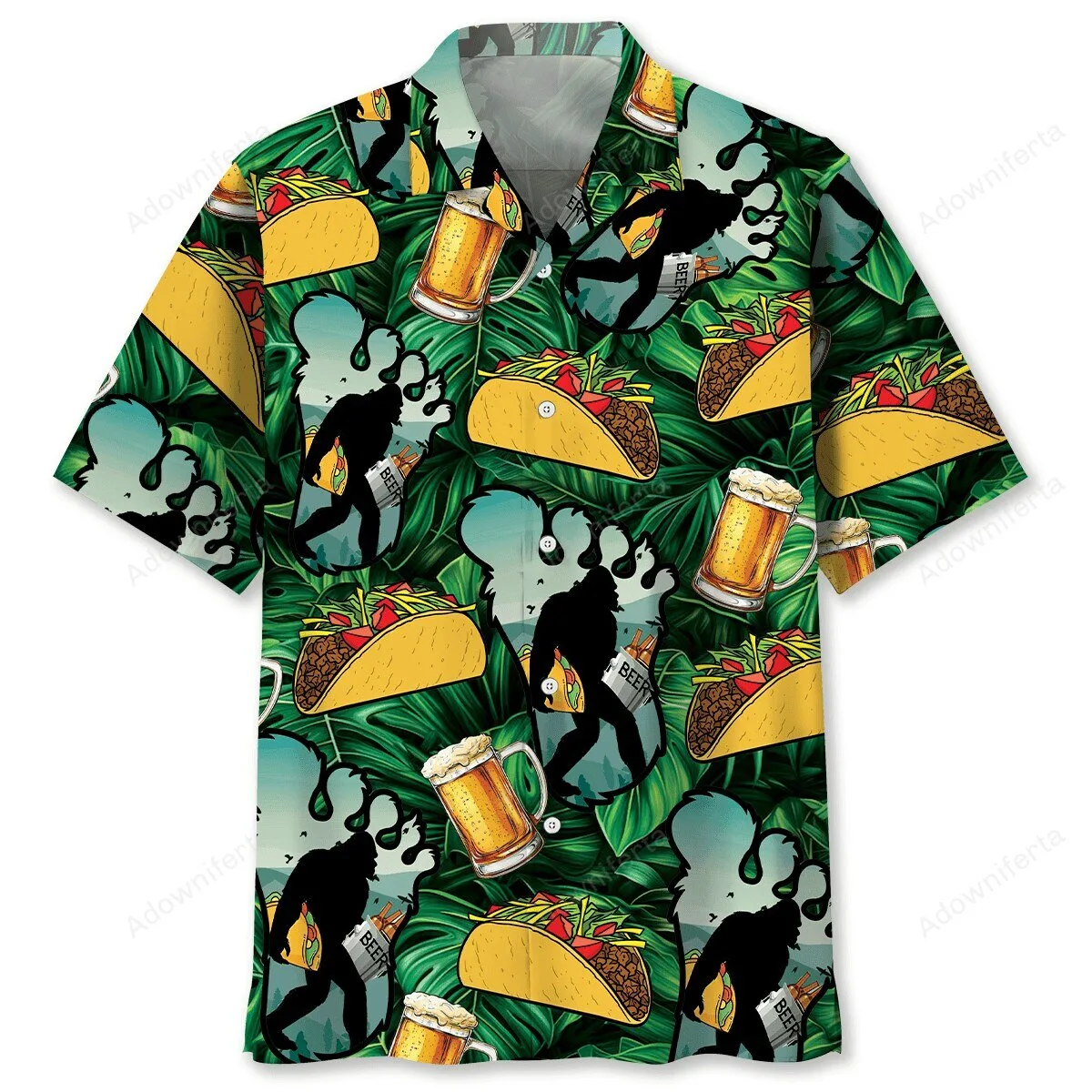 Funny Bigfoot Sasquatch Tacos and Beer Tropical Hawaiian Shirt 5 Funny Bigfoot Sasquatch Tacos and Beer Tropical Hawaiian Shirt