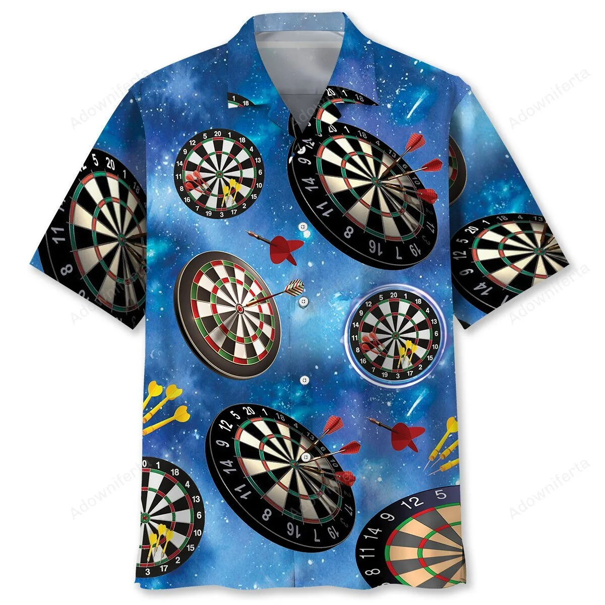 Darts Game Galaxy Pattern Hawaiian Shirt for Men and Women